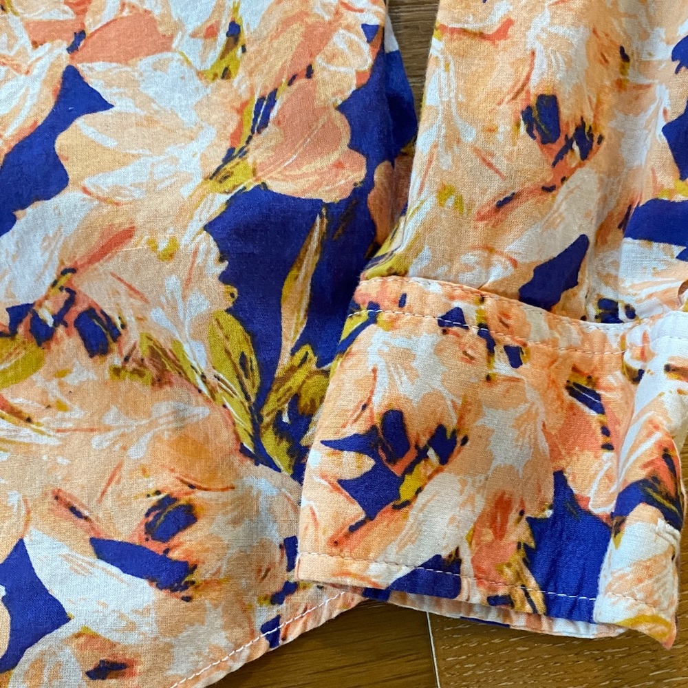 J.Crew Blue & Orange Floral Button-Up Shirt – Size Small - Picture 4 of 5
